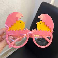 Cute Animal-Themed Party Glasses With Stylish Chicken-Shaped Frames - Fun Costume Props For Birthdays And Parties - Durable Plastic Design, Festive Glasses - Hai chú gà con (một cặp gà con màu hồng + một cặp gà con màu trắng) - Xem 4
