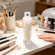 1/3/10 piezas Caja de almacenamiento de perlas y rhinestones transparentes para decoración de uñas, caja organizadora de plástico con agujero para colgar, herramienta de manicura - Multicolor - Ver 9