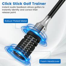GOFLAME Golf Click Stick Swing Trainer With Click Sound Weight Golf Warm-Up Practice Tool For Speed, Flexibility Balance Tempo & Strength - Black - View 4