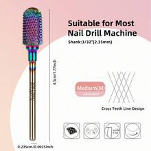 NotNoot Mũi khoan móng an toàn, mũi khoan cacbua đường kính 3/32 inch, giúp loại bỏ nhanh chóng acrylic hoặc gel cứng, thích hợp cho thợ làm móng chuyên nghiệp hoặc người mới bắt đầu tại salon. - Nhiều màu - Xem 3
