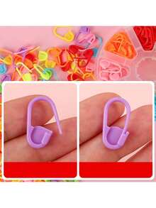 120pcs/Box Fabric Crochet Stitch Markers With Storage Box, Suitable For Knitting, Crochet And Handmade Sewing Tools (10 Colors Randomly Shipped) - A - View 6