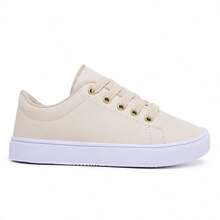 Boys' Comfortable Basic Lightweight School Sneakers - Beige - View 3