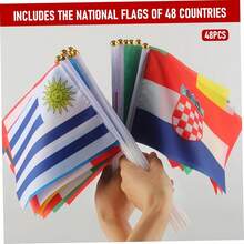 1set/48pcs World Cup Handheld Flags, 48 Countries International Stick Flags With Pole For World Cup Decorations 2026 For Soccer International Party Decorations - World - View 2