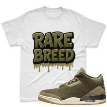 Camiseta Rare Breed a juego con las Jordans 3 Family Affair Medium Olive, Camiseta a juego con las zapatillas Jordans 3 Family Affair Olive, Camiseta Jordans Match - forma - Ver 1