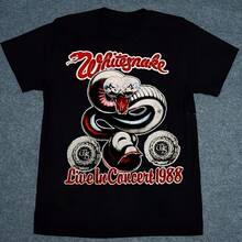 New 1988 Whitesnake Reprint S-235XL T-Shirt - Black - View 1