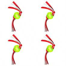 Soft Rubber Treat Ball With Knotted Orange and White Streamers Dog Toy - como en la imagen - Ver 1