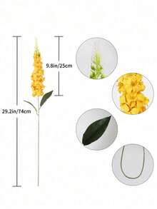 6/1 Piece Artificial Yellow Gerbera Daisy Flower With Long Stem, Fake Hyacinth Flower Suitable For Wedding, Home, Outdoor, Party, Floral Decor, Centerpiece, Home Garden, Hotel, Kitchen, Fireplace, Spring, Valentine's Day, Mother's Day, Party Supplies, DIY Arch, Wreath, Gift For Ladies And Teachers - Yellow - View 4