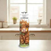 1pc/5pcs 750ml Bohemian Highland Cow Floral Print Water Bottle - Reusable Travel Cup, Portable Sports Water Bottle, Leak-Proof Travel Cup, Fashionable Daily Drinking Bottle, Cute Animal And Wildflower Pattern Cute Style Farm Ranch Iced Coffee - Brown-bohemian Highland Cattle - View 11