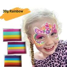 Alta calidad 20g 30g Splitcake pintura facial arte corporal pintura maquillaje Arco Iris pastel dividido cara Cosplay vacaciones maquillaje - JMJ30-010 - Ver 1