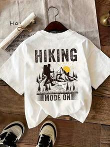 Camiseta de manga corta casual de las mujeres al e blanco patrón de aventura impresión trasera luz transpirable cuello redondo superior adecuado para senderio de primavera y verano y accesorios de senderio de uso diario tiendas de la comunidad local en stock pelo rápido suave aodón confort disfrutar de descuentos especiales adecuados parascua, Halloween, Acción de Gracias, etc. - Blanco - Ver 2