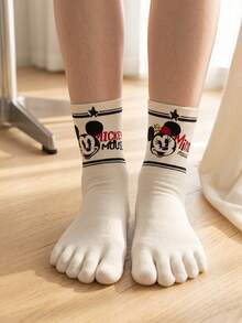 Disney 迪士尼经典卡通人物图案女士中筒袜套装（半双装），米奇、米妮系列 - 彩色 - 查看 7