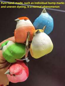 1/6/12 piezas de aves pequeñas artificiales con plumas realistas para la decoración de jardín al aire libre, envío aleatorio - Multicolor - Ver 8