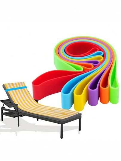 Bandas elásticas de silicona, cuerdas elásticas, clips para toallas de silla de salón de playa/piscina de diseño de cuerda de nailon, adecuados para cruceros, viajes, artículos esenciales de verano para mujeres al aire libre