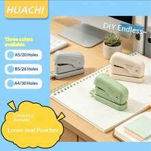 Máy đục lỗ giấy 6 lỗ, chuyên dụng cho học sinh, sổ tay khổ A4, máy đục lỗ nhiều lỗ, dụng cụ đục lỗ sổ kế hoạch nhỏ, máy đục lỗ vòng tròn, bìa đựng tài liệu rời, máy đục lỗ thủ công khổ A5. - Mảnh duy nhất - Xem 2