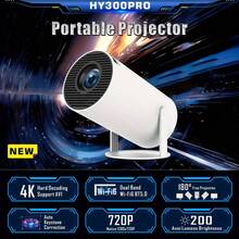 ZZPQVT Hy300pro New Smart Mini Projector, Supports 1080P Portable Projector, 2.4/5G WiFi Smart Projector, 50"-100" Screen, Home Video Projector, 180° Flip, Easier Outdoor Projection, Compatible With TV Stick/Windows/Android/HD/USB - View 11
