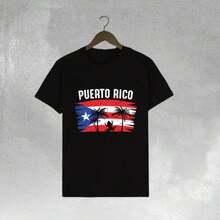 Camiseta de Puerto Rico, Puerto Rico T-shirt, PR Flag, Unisexblusas para mujer playeras de mujer vestidos casuales para mujer y2k playeras deportivas para mujer verano camisetas ropa de mujer Fashion Perfect For Daily - Negro - Ver 1