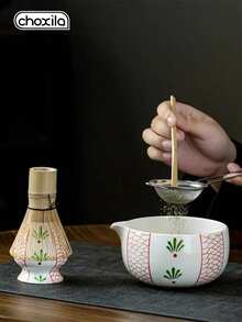 choxila 5pcs Matcha Tea Set, Including Matcha Whisk (Tea Whisk), Whisk Holder, Matcha Scoop, Matcha Bowl, Matcha Sifter, Bamboo Matcha Powder Stirrer And Portable Matcha Tea Brewing Tools. Ideal For Daily Use In Japanese Tea Ceremony, Tea Enthusiasts, Kitchen And Dining, Also A Great Gift For Friends, Significant Others Or Mother's Day. - Matcha Set - View 8