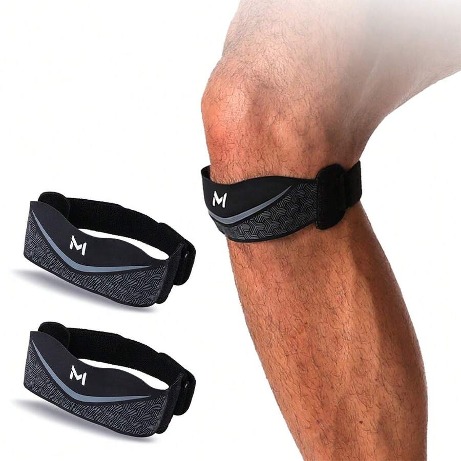 AA MASEDA 2pcs Adjustable Knee Brace With Silicone Pad, Knee Stabilizer Suitable For Fitness, Outdoor Activities And Daily Life, Unisex