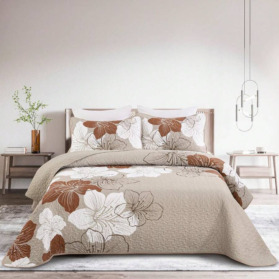 3 Pieces Boho Green Quilt Coverlet Set Queen Size.Soft Microfiber Lightweight Green Quilted Bedspread For All Season(90"X96").Room Deocr Home Decor Mothers Day Gift. - Green - View 1