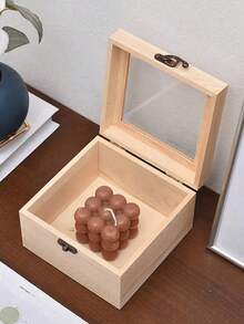 1 Stück Holz-Geschenkbox, exquisite Verpackungsbox, Schmuck-Holzbox Großhandel, Holz-Geschenkbox, Holzbox mit Glasdeckel, Verpackungsbox für konservierte Blumen - Verschiedenfarbig - Übersicht 2