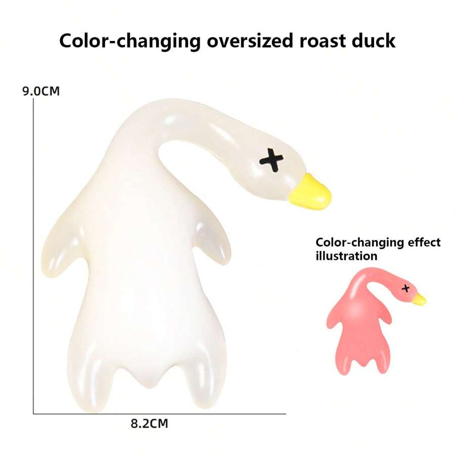 1pc Color Changing Roasted Duck Keychain, Creative Photochromic Pendant Accessory - Multicolor - View 1