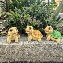 3件組新款海龜裝飾品，戶外庭院花園裝飾，園藝裝飾，樹脂海龜雕像，家居裝飾，海洋主題情人節理想裝飾品 - 烏龜 - 查看 3