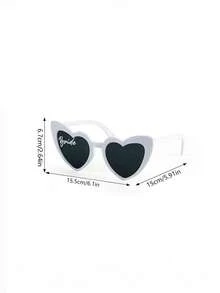 2pcs Groom & Bride Black & White Theme Party Glasses Set, Wedding Engagement Honeymoon Gift For Wife, Outdoor Wedding Bachelorette Party Pre-Wedding Party, Couple Party/Wedding Fashion Glasses Set, Women's Decorative Heart-Shaped Accessories, Unisex Fashion Glasses - A - View 8