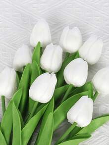 Bó hoa tulip trắng giả, trang trí nhà cửa/văn phòng/đám cưới/lễ hội. - trắng - Xem 7