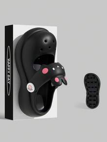 Damen-Sandalen mit Hasenohren und dicker Sohle, niedliche, atmungsaktive EVA-Strandpantoffeln mit Cartoon-Motiv, geeignet für alle Jahreszeiten, bezaubernde Outdoor-Sandalen, Cut-Out - Schwarz - Übersicht 6