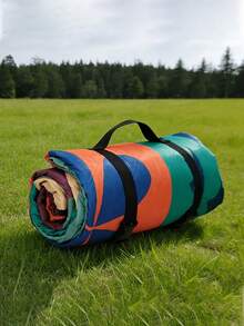 79*79 Inch Foldable Picnic Blanket | Soft Thick Layered Design, Floral Fruit Print, With Carrying Handle, PU Coated Oxford Fabric Material, Machine Washable - Suitable For Beach, Park, Camping, Travel - Multicolor - View 8