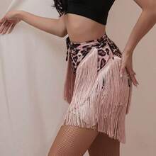 1pc Adult Women's Sexy Leopard Print Fringe Dress, Suitable For Belly Dance, Latin Dance, Square Dance, Salon Dance, Tango Dance And Other Dance Performances And Practice Costume Accessories - Multicolor - View 21
