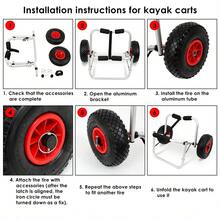 Kayak Trolley Faltbarer Bootsanhänger für Surfbretter Professionelle Erweiterungen SUP Kanu Trolley Angelkajaks Kajak für Alle Bootsbaue Faltbares Boot Kanu Pneumatikreifen Bootsanhänger Trolley Aluminium Scupper Stütze SUP Spanngurt 80Kg - A - Übersicht 7