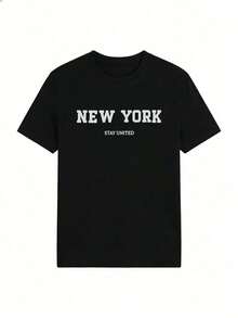 Camiseta de manga corta para mujer, estilo vintage lavado, transpirable, con estampado gráfico de letras urbanas retro, cuello redondo, corte ajustado, top casual, ropa ligera y transpirable para uso diario, festivales de música, conciertos, vacaciones, escapadas de fin de semana, perfecta para estilo urbano, salidas casuales, campus universitario, gimnasio y looks de verano Y2K, ropa de calor mujer. - Negro - Ver 2