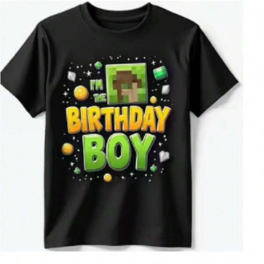 Camiseta con temática de  "Soy el cumpleañero" Color Negro/Amarillo Talla 5b Camiseta de algodón suave de 220 g para hombre y mujer, confeccionada con tejido premium duradero y agradable al tacto, adecuada para todo tipo de cuerpo y para uso diario. Camisetas casuales transpirables y ligeras, conjuntos elegantes para otoño, perfectas para el día a día, actividades al aire libre, vies, vacaciones y diversas fiestas temáticas durante todo el año. - Negro - Ver 1