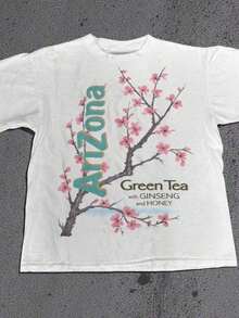 100% Cotton Women's T-Shirt - Men'S Tee Featuring Arizona Green Tea Design - 2026 Everyday Apparel - Summer Tops - New Summer Outfits For Women - 白色 - 查看 1