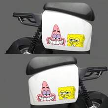 SpongeBob SquarePants 1 pieza Pegatina creativa de Plankton de dibujos animados de Bob Esponja, pegatina de alta calidad para cubrir arañazos en el automóvil, pegatinas para partes de motocicleta - A - Ver 9