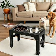 Adjustable Height Stainless Steel Dog Bowls With Foldable Metal Stand, Suitable For Small, Medium And Large Dogs - 2600ml - View 2