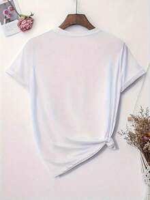 Women's Clothing Short-Sleeved T-Shirt With Round Neck And Virgin Mary Of Guadalupe Print For Women Women's Shirts - 白色 - 查看 2
