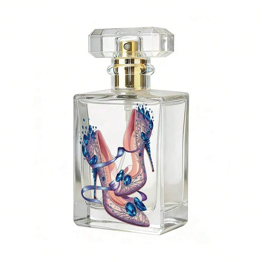 1.69oz Glass Spray Bottle, Refillable Mini Perfume Atomizer, Empty Travel Bottle With Ornate Dreamy Printed Cosmetic Container. A Perfume Set Suitable For Office, Dates, Leisure, And Entertainment Occasions, And An Ideal Choice For A Surprise Perfume - 50ml - View 1