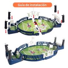 Juegos de fútbol de mesa de eyección doble, juegos de mesa de inteligencia infantil, ejercicio de coordinación y respuesta mano - ojo, juguetes competitivos interactivos padre - hijo, juguetes de reunión familiar portátiles - Azul menta - Ver 4