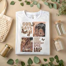 God Says I Am Enough Shirt – Inspirational Christian T-Shirt For Women A375 - Pink - View 1