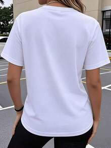 Nuevas Blusas Vintage de Moda, Camisetas Lindas 100% Algodón para Hombre, Manfinity Men1PC, Estampado de Rosas Brillantes Rosadas, Estilo Y2K, Camiseta de Verano para Mujer, Elegante, Cómoda, Transpirable, de Manga Corta, Casual y Versátil. - Blanco - Ver 3