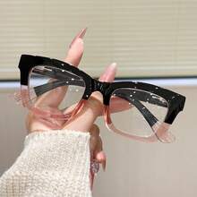Women's Classic Small Square Frame Reading Glasses, Colorful Small Floral Print Contrast Design, Unisex Style For Reading Glasses+1.0-+4.0 - White - View 11