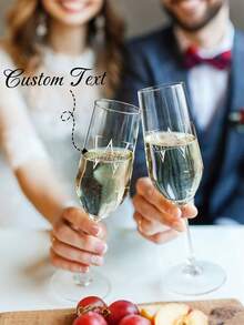 1件可客製化香檳杯－可添加蝴蝶結與姓名｜優雅長梗杯｜適合伴娘、婚禮週年與情人節的理想禮物｜奢華紀念品｜建議手洗｜適合情侶的浪漫禮物｜玻璃材質，個性化禮物，祝酒杯 - 彩色 - 查看 6