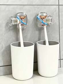Support de brosse à dents portable avec motif mignon de Chihuahua tenant une brosse à dents bleue, ensemble combiné, couvercle de protection pour support de brosse à dents à domicile, étui de brosse à dents portable, boîte de rangement de brosse à dents de voyage, clip de protection de tête de brosse à dents portable, clip de rangement de brosse à dents, protecteur de brosse à dents anti-poussière pour la maison et les voyages, convient pour une utilisation à la maison et en voyage, clip de rangement de brosse à dents de voyage, protégez votre brosse à dents propre et prenez soin de votre santé bucco-dentaire - A - Voir 6