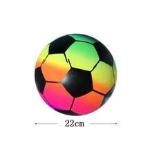 Rainbow Ball, Indoor/Outdoor Bouncy Leather Ball, Colorful Pattern - Multicolor - View 3