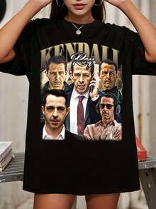 Kendall Roy Succession Bootleg Style Graphic T-Shirt, TV Show Fan Tee - Black - View 6