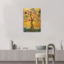 Gustav Klimt "Tree Of Life" Framed Canvas Art - Exquisite Heart-Shaped Floral Design, Wooden Frame, Vibrant Colors, Ideal For Home And Office Decor, Perfect Gift For Valentine's Day, Living Room Decoration | Energetic Wall Art | Colorful Canvas, Tree Of Life Decor - A - View 12