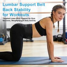 Sports Waist Support Belt, Running, Fitness Workout, Daily Use - Black - View 3