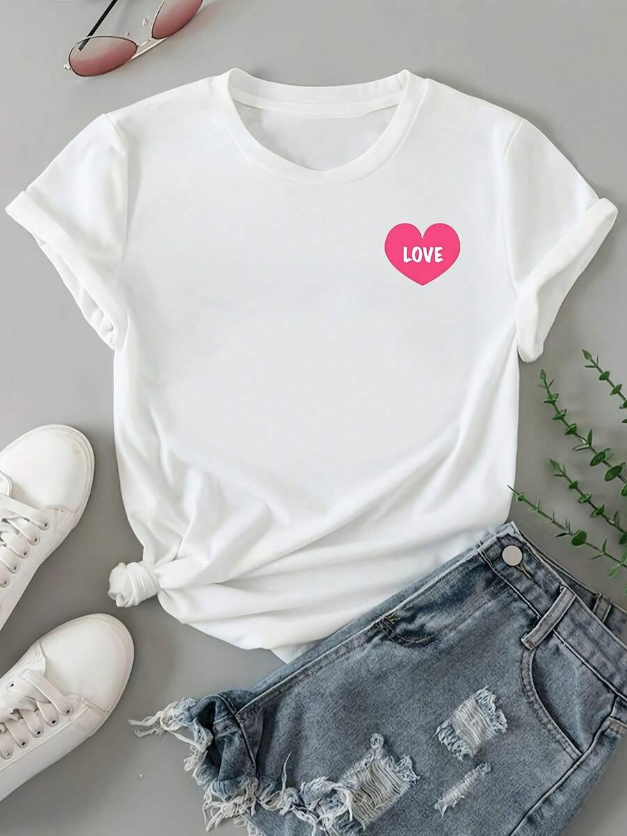 Camiseta de manga corta de cuello redondo blanco sobredimensionado de las mujeres - Camiseta de cuello de tulación suave y transpirable aptara el hogar, vies, S | Minimalista Ropa cajera Regalo para el Día de la Madre y Pascua